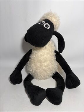 Shaun the Sheep Aardman 2013 Off White and Black Stuffed Animal Plush 17” Tall